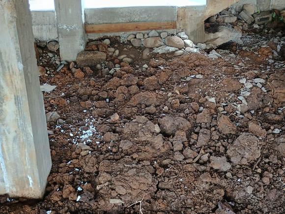 Treated soil beneath the sub-floor of a new build